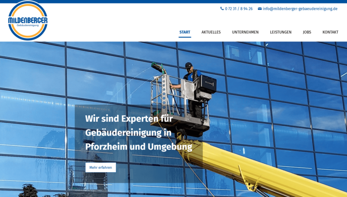 Website Mildenberger Gebäudereinigung